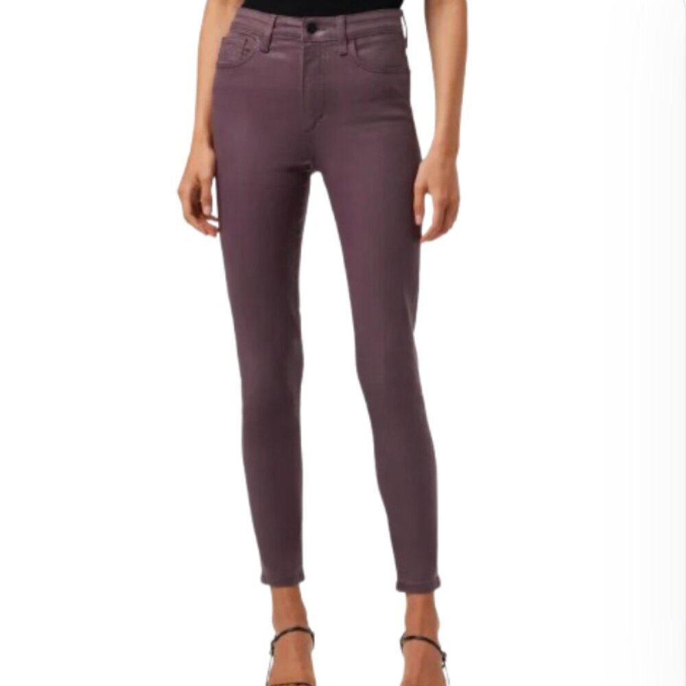 Joe's Jeans THE CHARLIE High Rise Skinny Ankle Coated Jeans in Plum - 25 - Picture 7 of 7